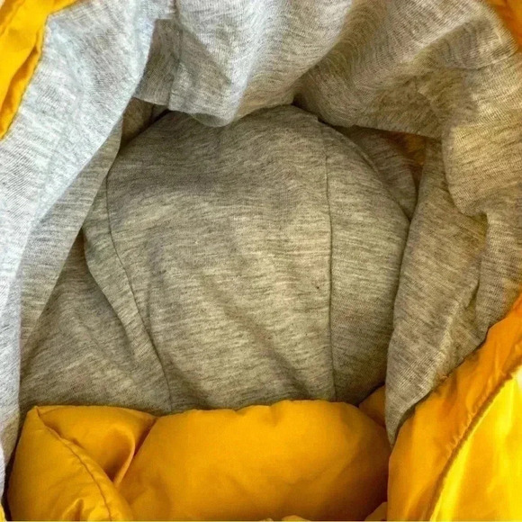 H&M Yellow NY Youth Puffer Vest Jacket Removable Hood SZ 8-10 #2233 - Picture 11 of 12